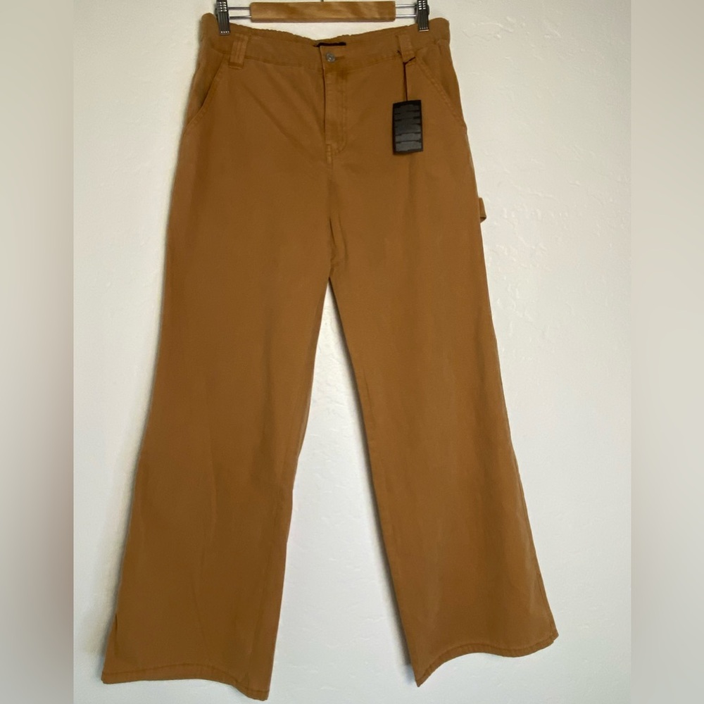 Forever 21 Carpenter pants Women Size Large Brownish Orange Wide Leg Relaxed Fit